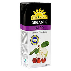City Farm Organik Vişne Suyu 200ml (Kutu)