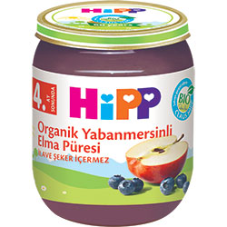 HiPP Organik Yabanmersinli Elma Püresi Kavanoz Maması 125gr