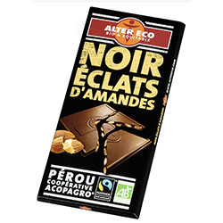 Alter Eco Organic Dark Chocolate With Almonds 100g