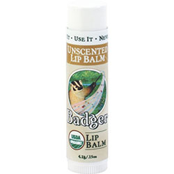 Badger Organic Lip Balm Stick  Unscented  4 2g