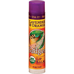 Badger Organic Lip Balm Stick  Lavender & Orange  4 2g