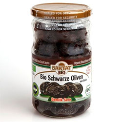 BAKTAT Organic Black Olives  Super  390g
