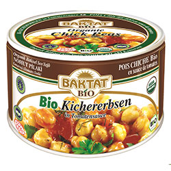 BAKTAT Organic Chick Beans With Tomato Sauce 400g