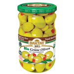 BAKTAT Organic Green Olives  Filled With Paprika  630g