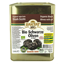 BAKTAT Organik Yağlı Gemlik Sele Siyah Zeytin  Süper  3 5kg