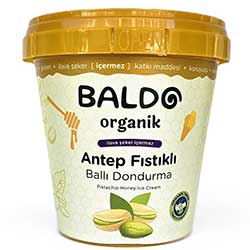 Baldo Organik Antep Fıstıklı Ballı Dondurma 300g