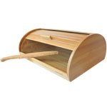 Bambum Natural Bamboo Bread Storage Box with Knife  Avena 