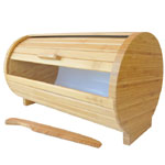 Bambum Natural Bamboo Bread Storage Box with Knife  Hafer 