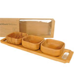 Bambum Natural Bamboo 4 Pieces Snack Bowl Set  Belicino 