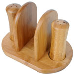 Bambum Natural Bamboo Salt & Pepper Shaker with Napkin Holder  Risotto 