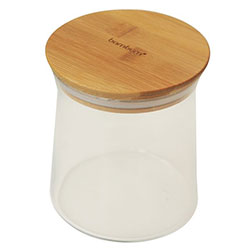 Bambum Natural Bamboo Glass Canister  Olla  Medium 