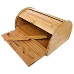 Bambum Natural Bamboo Bread Storage Box with Knife (Panino)