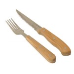 Bambum Natural Bamboo Yukon Steak Fork&Knife Set