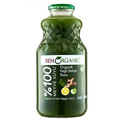 BenOrganic Organik Yeşil Sebze Suyu  Elma  Ispanak  Limon  Zencefil  946ml