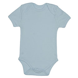 OrganicKid Organic Baby Short Sleeve Bodysuit  Blue  6-9 Month 