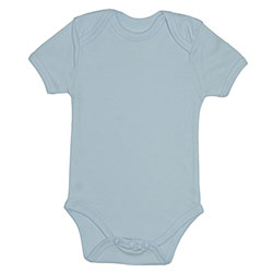 OrganicKid Organic Baby Short Sleeve Bodysuit  Blue  0-3 Month 