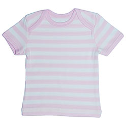 Canboli Organic Baby Short Sleeve T-shirt  Straipe Light Pink  0-3 Month 