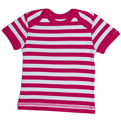 Canboli Organic Baby Short Sleeve T-shirt (Straipe Fuchsia, 3-6 Month)