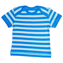 Canboli Organic Baby Short Sleeve T-shirt (Straipe Dak Blue, 6-12 Month)