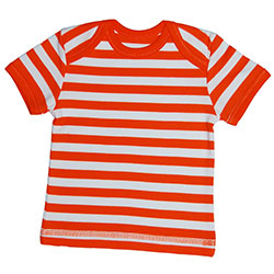 Canboli Organic Baby Short Sleeve T-shirt (Straipe Orange, 0-3 Month)