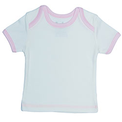 Canboli Organic Baby Short Sleeve T-shirt (Ecru Light Pink, 0-3 Month)