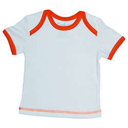 Canboli Organic Baby Short Sleeve T-shirt  Orange Ecru  0-3 Month 