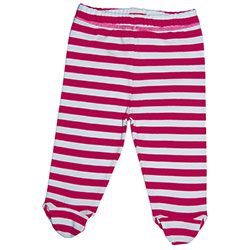 Canboli Organic Baby Footed Pants (Fuchsia Straipe, 6-12 Month)