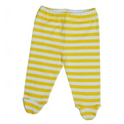 Canboli Organic Baby Footed Pants (Yellow Straipe, 12-18 Month)