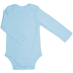 Canboli Organic Baby Long Sleeve Bodysuit Light Blue  0-3 Month 