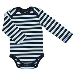 Canboli Organic Baby Long Sleeve Bodysuit (Straipe Grey, 12-18 Month)