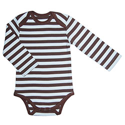 Canboli Organic Baby Long Sleeve Bodysuit(Straipe Brown, 12-18 Month)