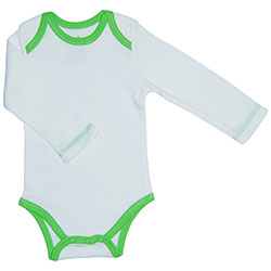 Canboli Organic Baby Long Sleeve Bodysuit(Ecru Light Green, 0-3 Month)