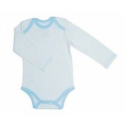 Canboli Organic Baby Long Sleeve Bodysuit (Ecru Blue, 6-12 Month)