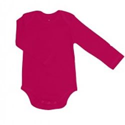 Canboli Organic Baby Long Sleeve Bodysuit (Fuchsia, 6-12 Month)