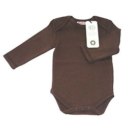Canboli Organic Baby Long Sleeve Bodysuit Brown  0-3 Month 