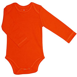 Canboli Organic Baby Long Sleeve Bodysuit (Orange, 12-18 Month)