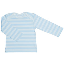 Canboli Organic Baby Long Sleeve T-shirt (Light Blue Straipe, 3-6 Month)