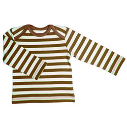 Canboli Organic Baby Long Sleeve T-shirt (Straipe Brown, 6-12 Month)