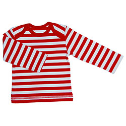 Canboli Organic Baby Long Sleeve T-shirt (Red Straipe, 0-3 Month)