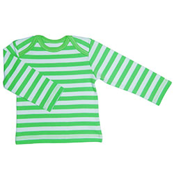 Canboli Organic Baby Long Sleeve T-shirt (Straipe Green, 3-6 Month)