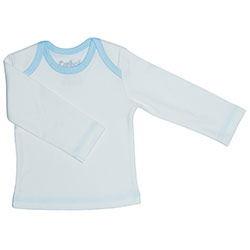 Canboli Organic Baby Long Sleeve T-shirt (Ecru Light Blue, 6-12 Month)