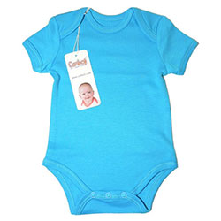 Canboli Organic Baby Short Sleeve Bodysuit (Dark Blue, 0-3 Month)