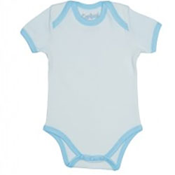 Canboli Organic Baby Short Sleeve Bodysuit (Blue, 0-3 Month)