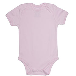 Canboli Organic Baby Short Sleeve Bodysuit (Pink, 0-3 Month)