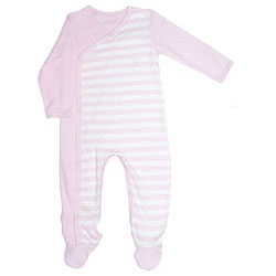 Canboli Organic Baby Playsuit (Pink Straipe, 12-18 Month)