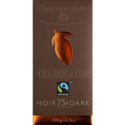 Chocolat Stella Organik %75 Kakaolu Bitter Çikolata 100gr