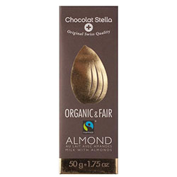 Chocolat Stella Organic Milk Chocolate With Almonds 50g