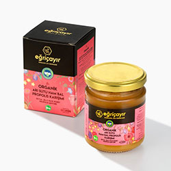 Eğriçayır Organic Royal Jelly + Raw Honey + Propolis Mix 240g