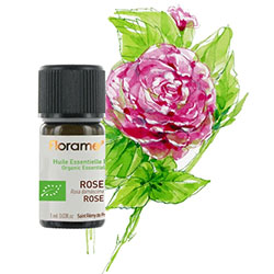 Florame Organic Rose (Rosa damascena) Essential Oil 1ml