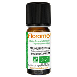 Florame Organic Bourbon Geranium  Pelargonium graveolens  Essential Oil 5ml